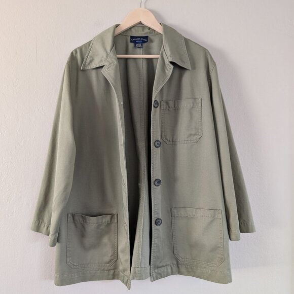 Women's Cotton Twill Chore Jacket in Olive Green - Size 14W - Workwear Jacket - Picture 1 of 15